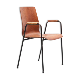 Oak / Brown armrest chairs
