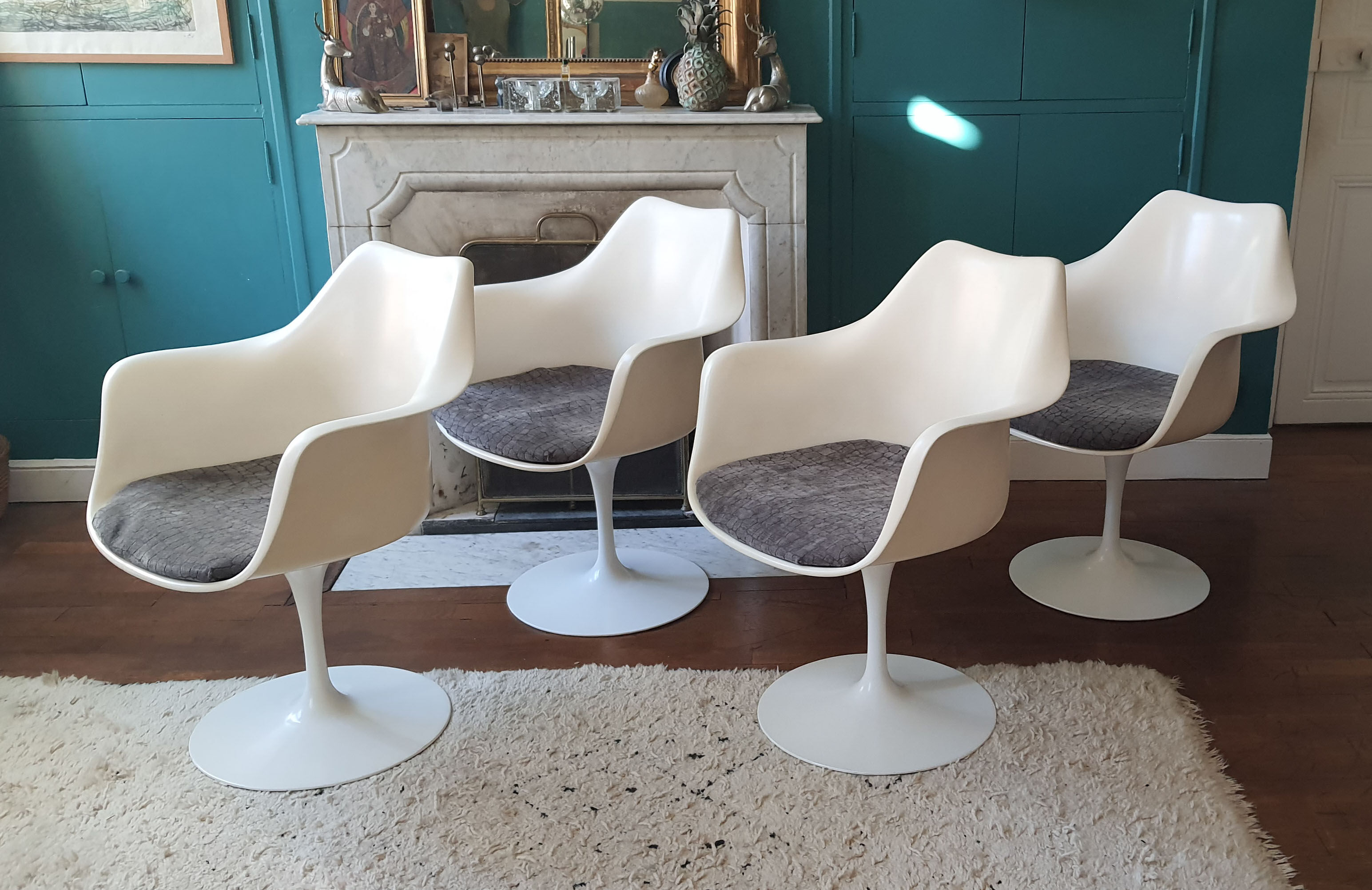 Set 4 armchairs Tulipe by Eero Saarinen Knoll International
