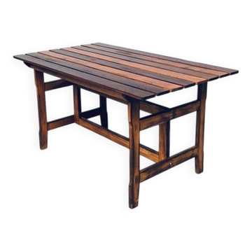 Patinated Wood Garden Table, 1970s