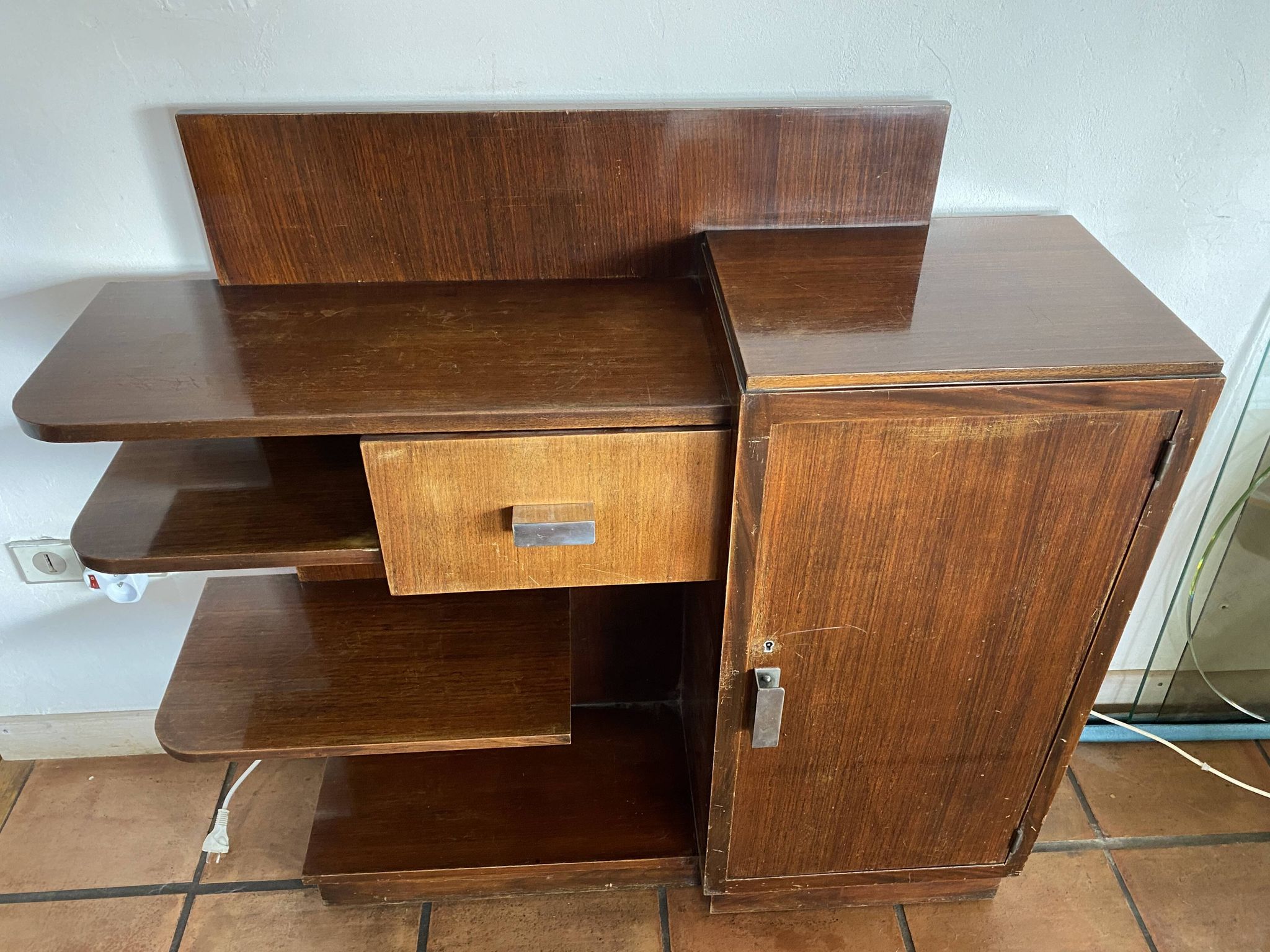 Petit meuble art deco acajou