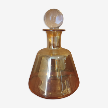 Yellow glass decanter