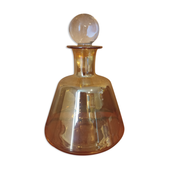 Yellow glass decanter