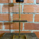 Brass Floor Ashtray + Wooden Shelf + Vintage Black Metal Ashtray