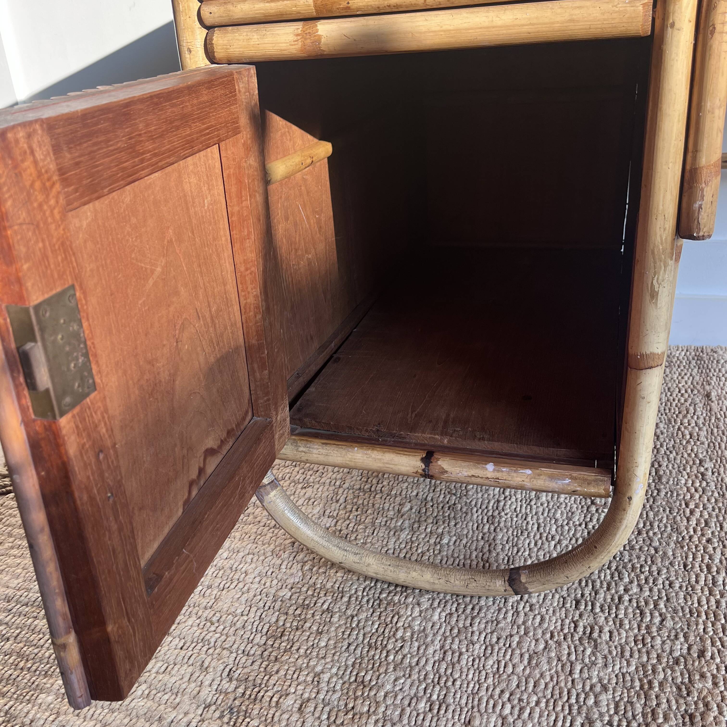 Mid-Century Vintage Bamboo Rattan Desk