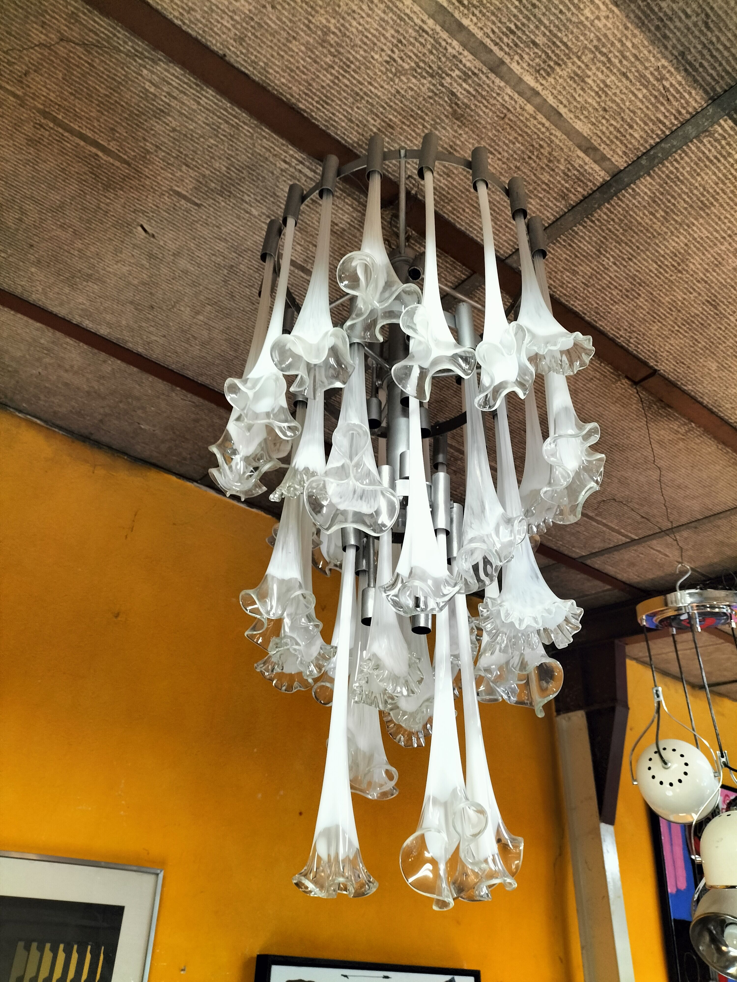 Large chandelier in murano blown glass made by mazega