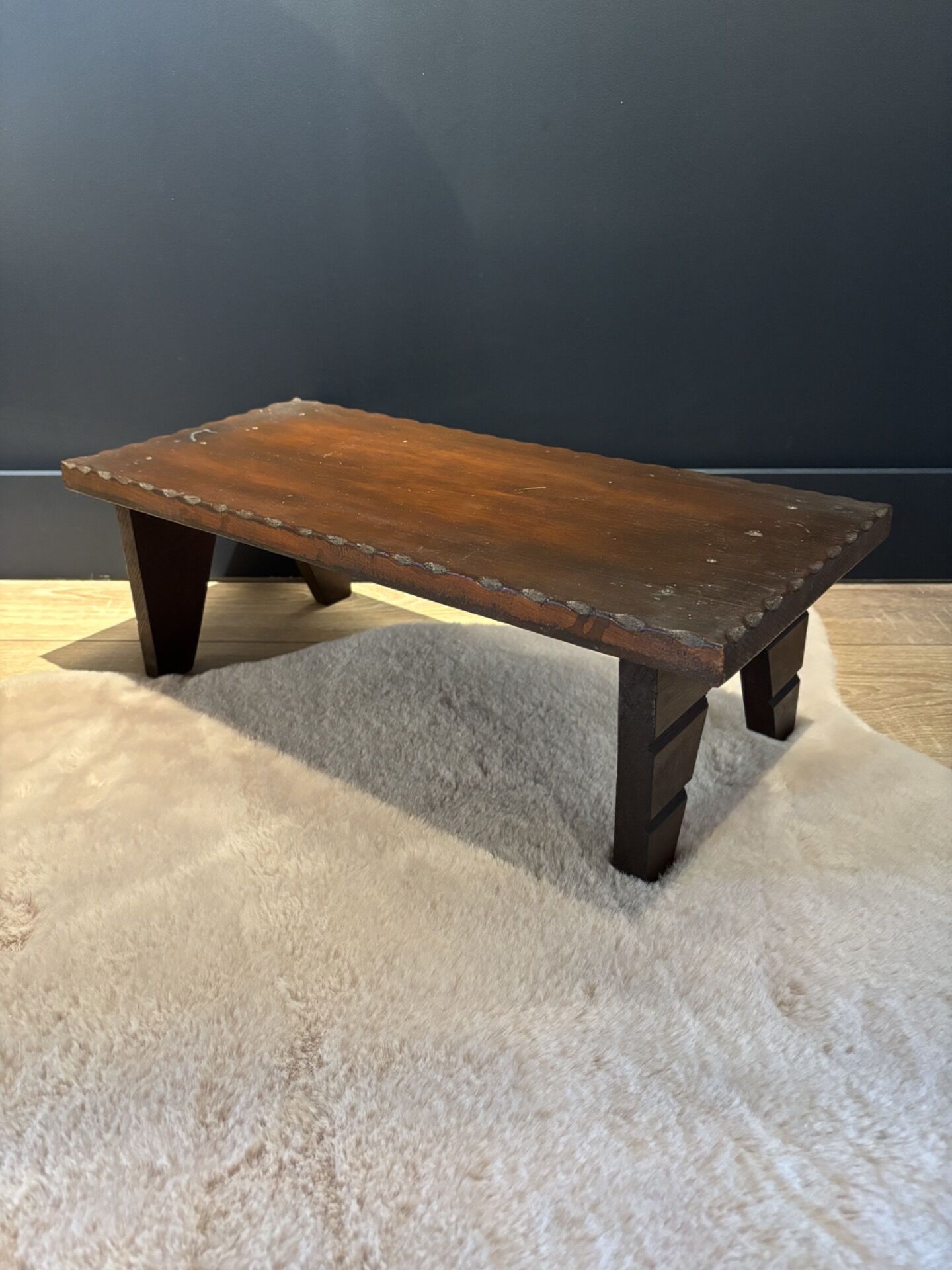 Small antique bench in wenge wood