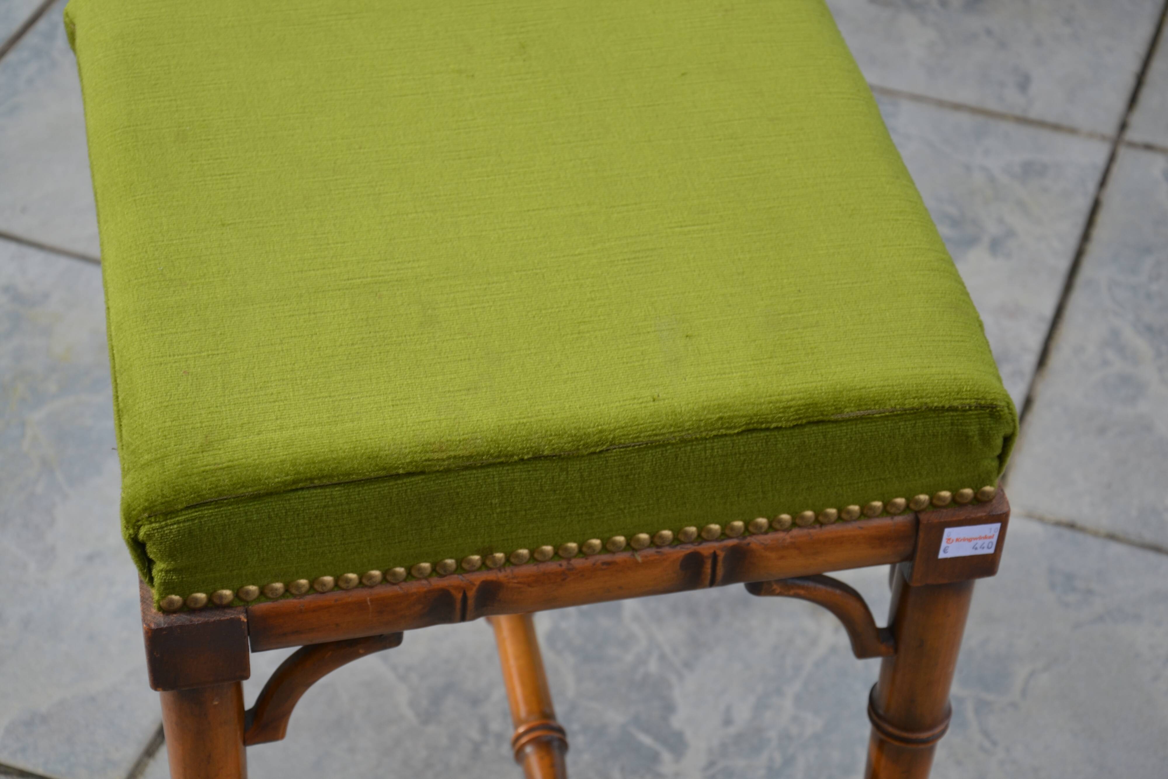Piano stool/bamboo effect wooden footrest