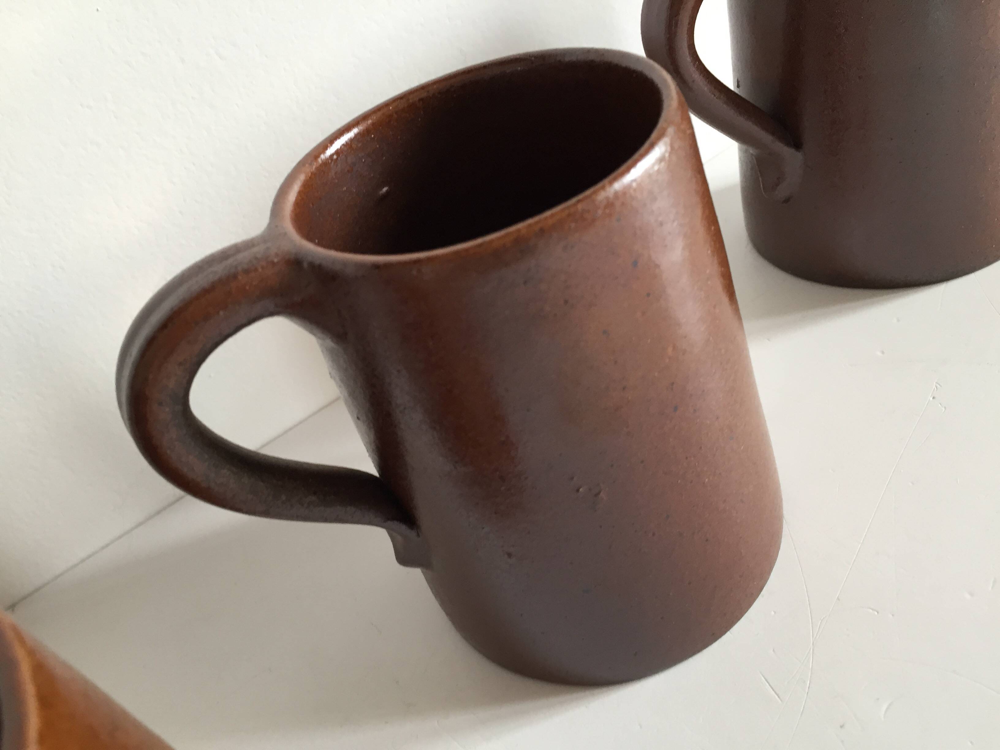 3 vintage marais stoneware mugs