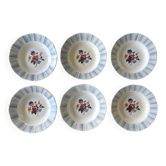 6 antique deep plates in Sarreguemines earthenware