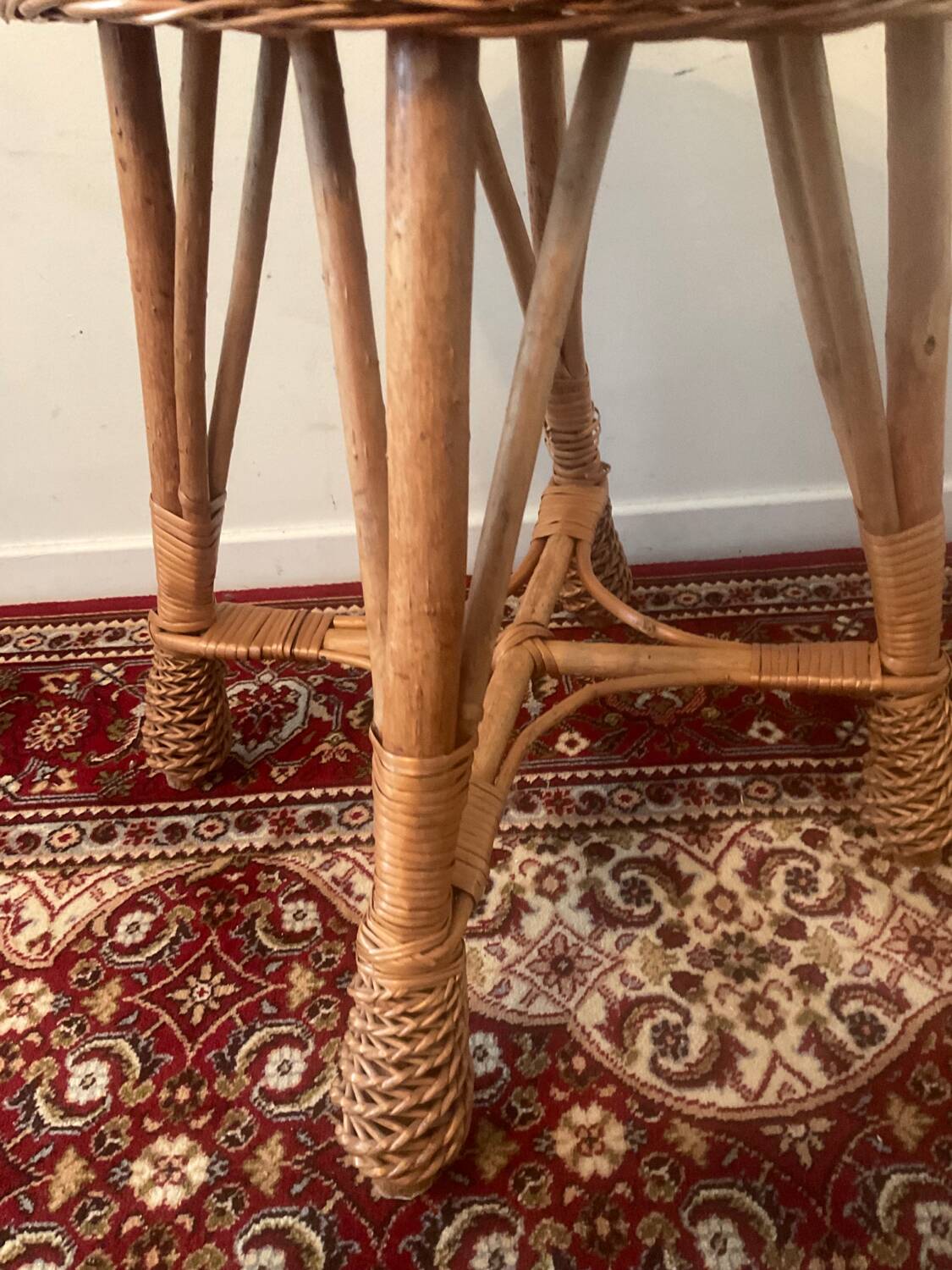 Vintage rattan and wicker stool