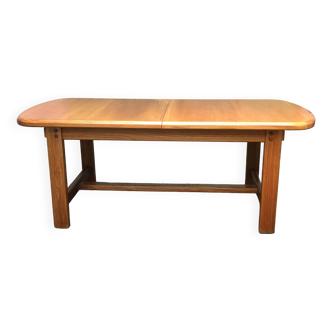 Vintage solid elm dining table from Maison Regain