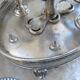 Egg bowl old egg service silver metal 6 shells display salt shaker