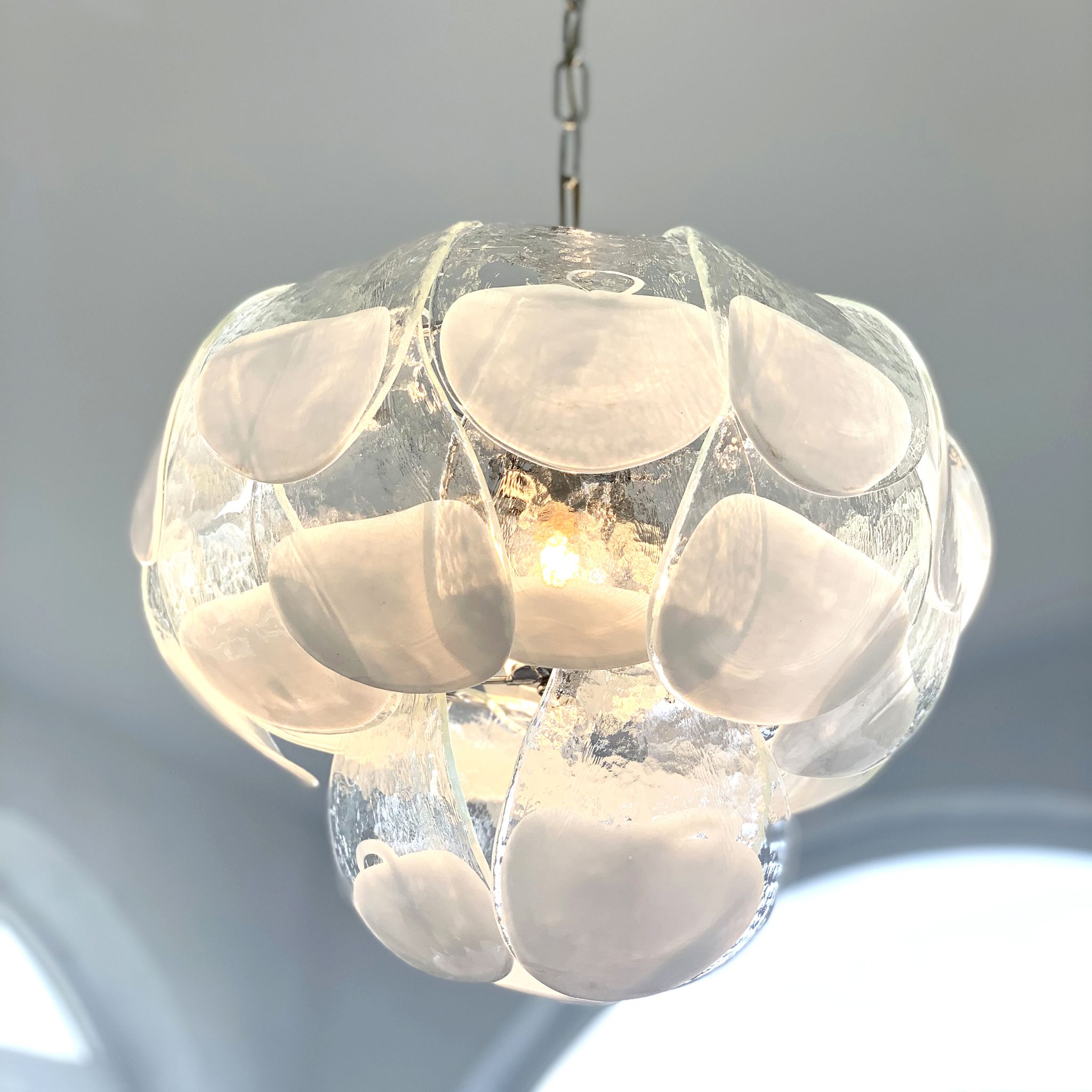 Murano glass petal chandelier by Carlo Nason for Mazzega