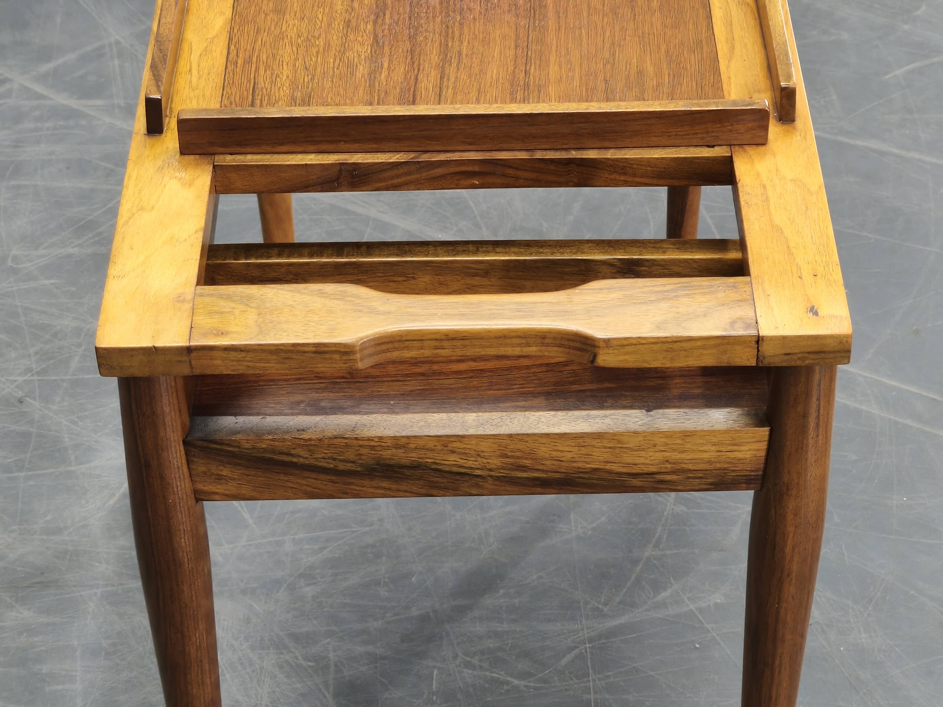 Mid Century Walnut Serving Cart, Czechoslovakia, 1970s