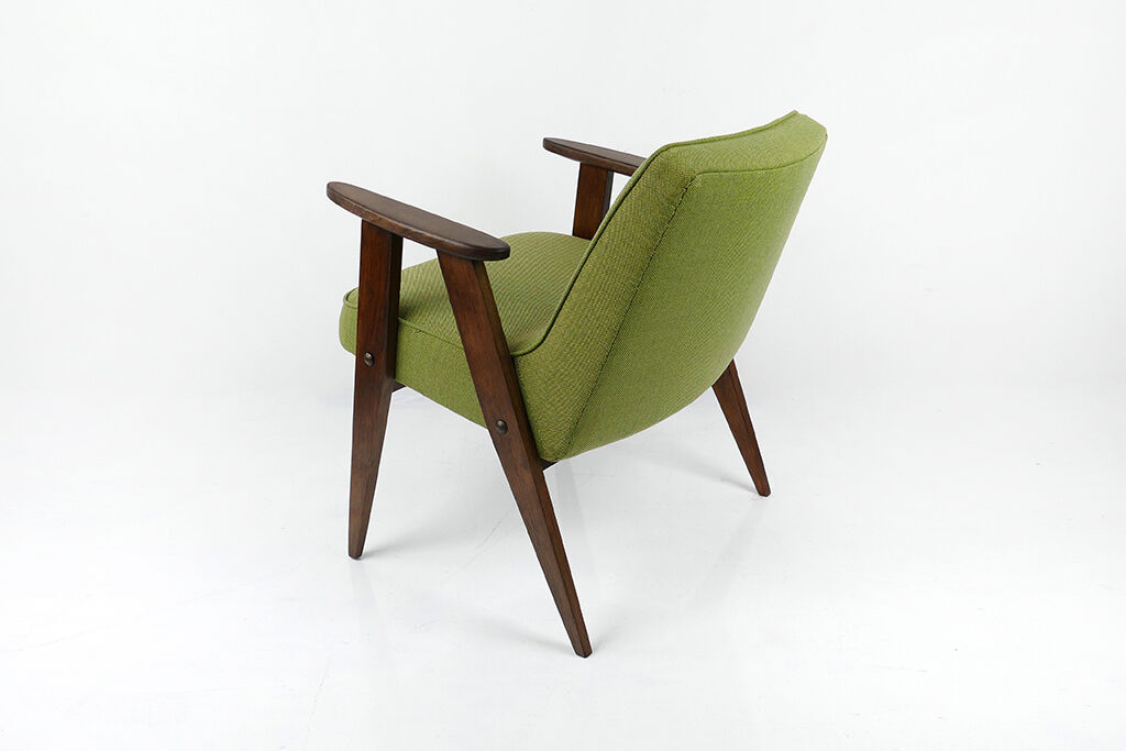 Restored vintage green lounge armchair from 60's