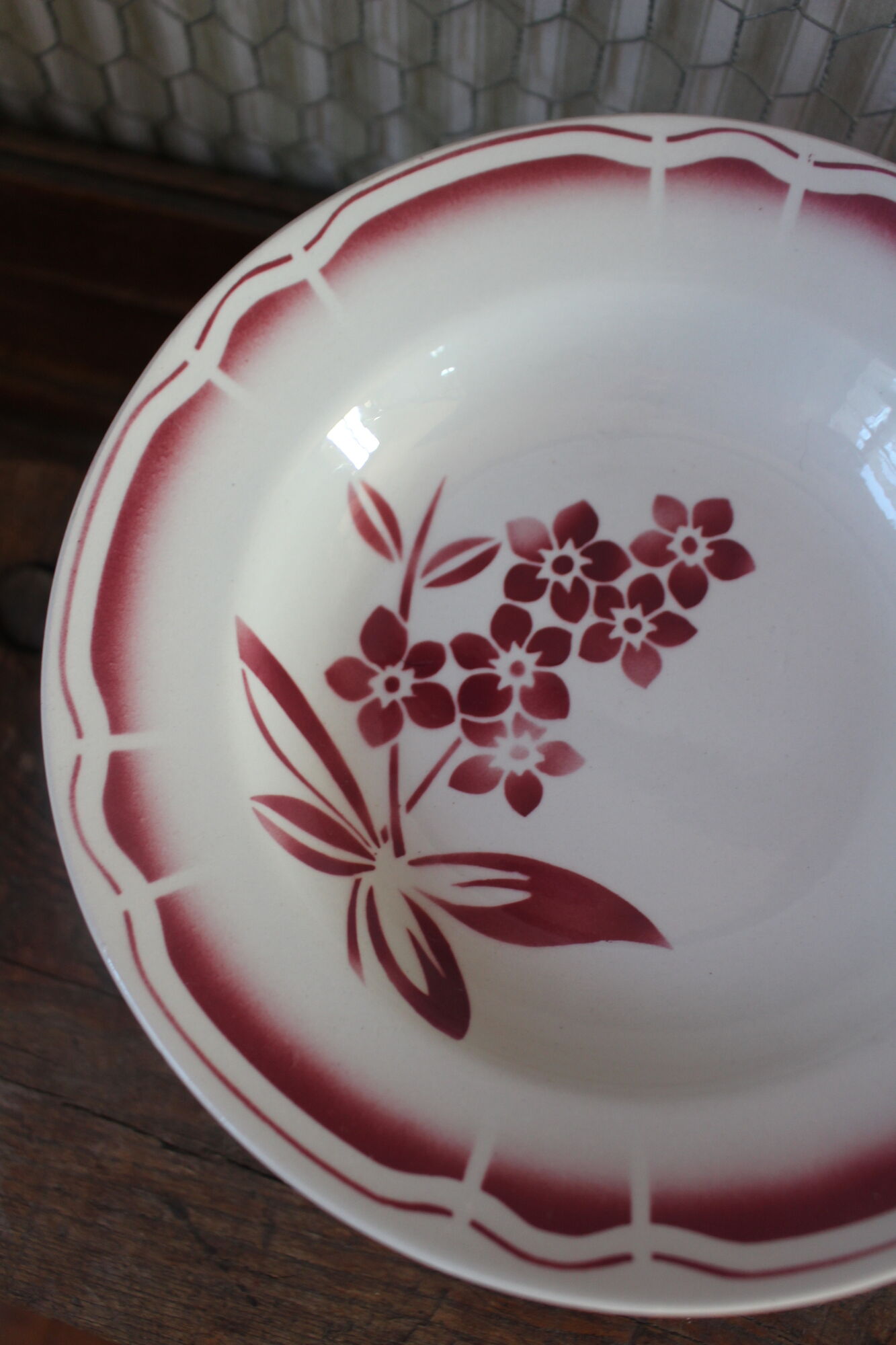 Lot 12 hollow plates Badonviller porcelain