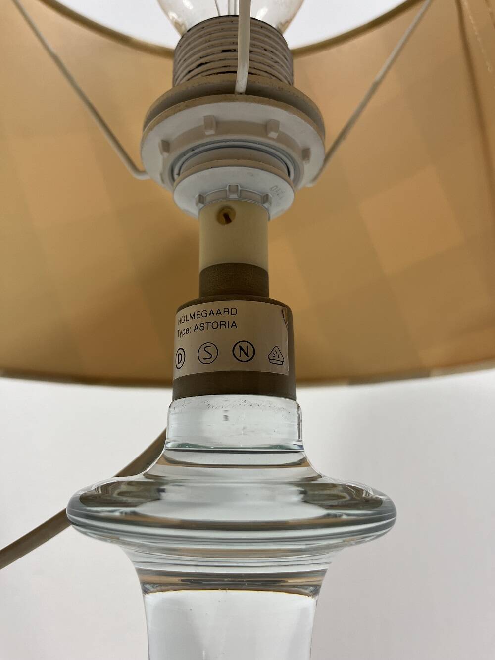 Holmegaard glass table lamp Astoria 1970's