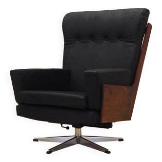 Office leather armchair, Danish design, 1970s, production: Denmark