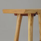 Contemporary handcrafted stool / end table in solid ash and oak wood