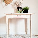 Skated white farm table