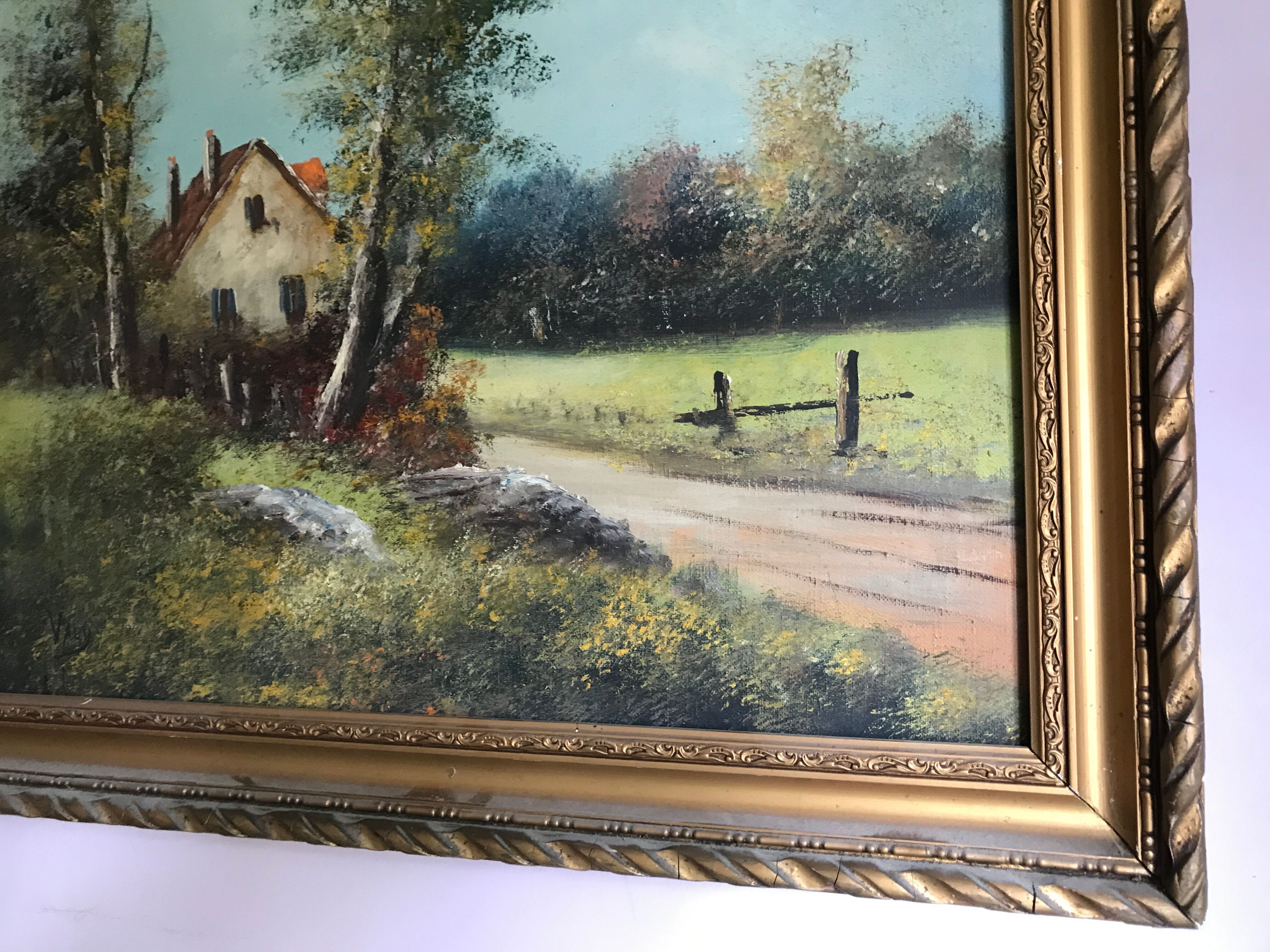 Pair two oil paintings on canvas