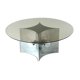 Modern Italian Coffe Table with Smoked Glass Top & Chromed Lamp, 1970's
