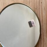 Vintage round gold barber mirror