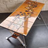 Ceramic tile coffee table signed ADRI 1970