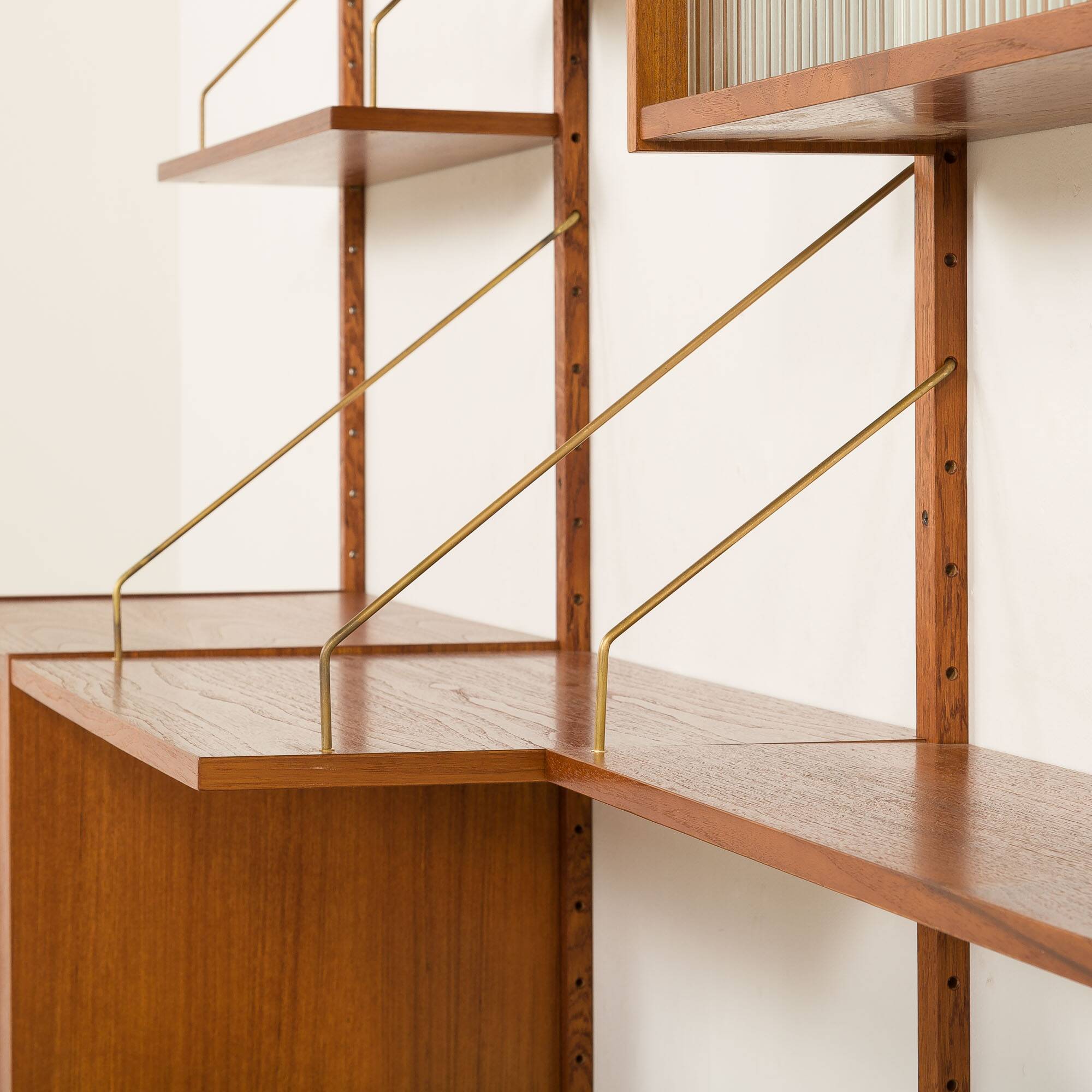 Preben Sorensen PS System teak wall unit, Randers, Denmark, 1960s