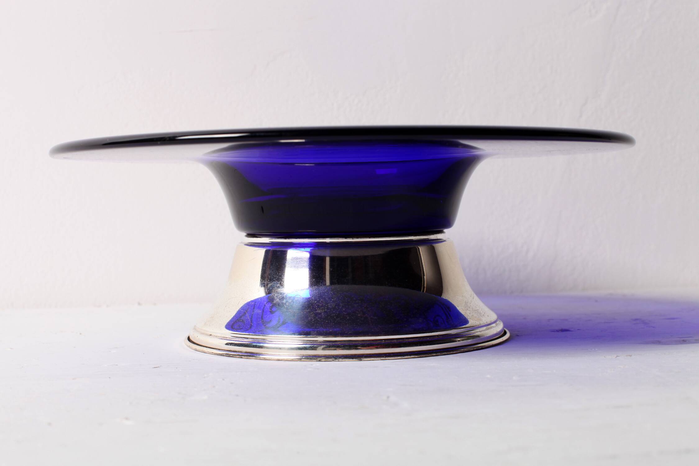 Blue Crystal and Silver Bowl / Fani Argento / Florence / Italy / 1930s
