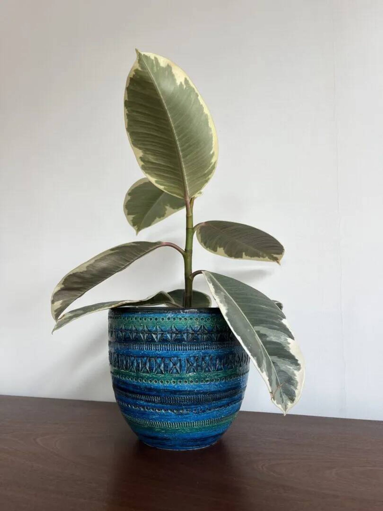 Vase à fleurs Bitossi – Bleu Rimini, Aldo Londi