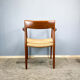 Fauteuil danois par Niels Otto Møller, teck et corde à papier, années 1960.