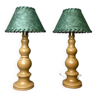 Pair Portuguese classical ceramic table lamps