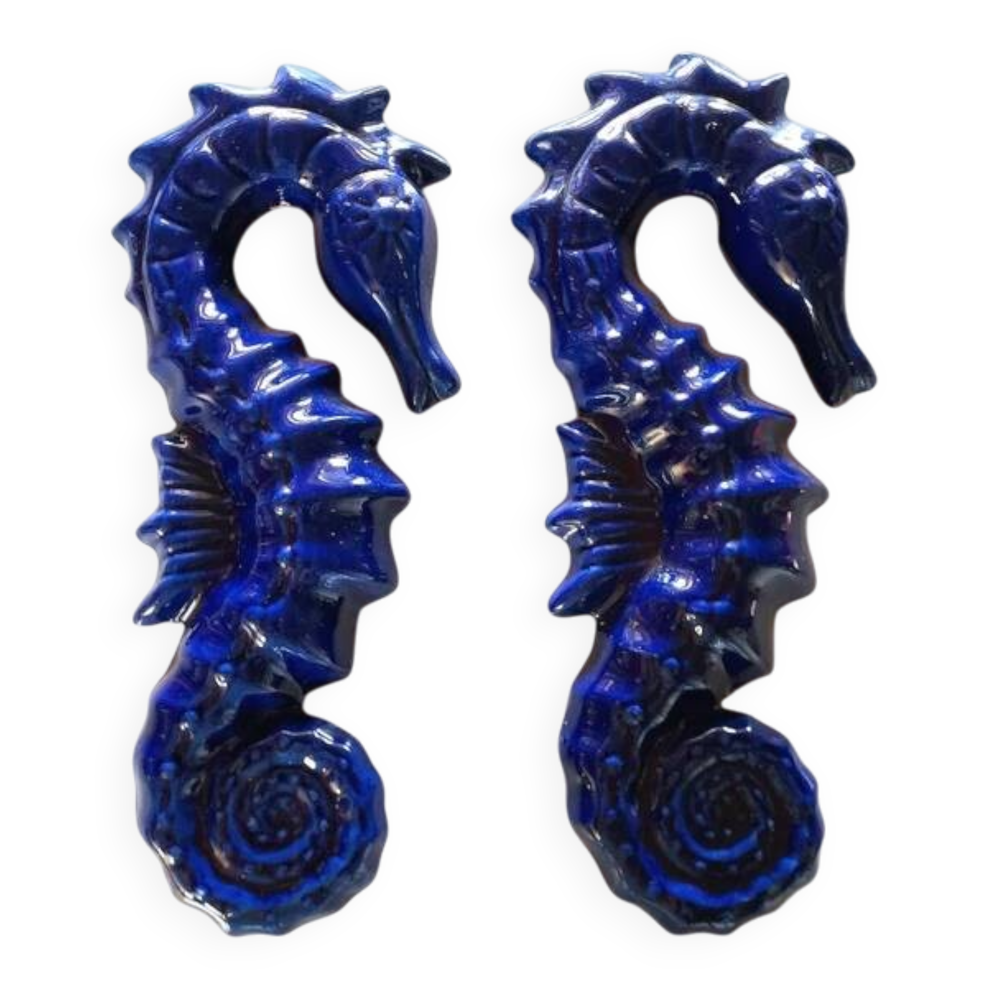 Pair of ceramic seahorses
