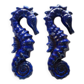 Pair of ceramic seahorses
