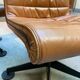 Conference armchair in fawn leather - 1980