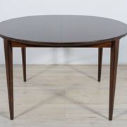 Mid-Century Round Rosewood Dining Table by Henry Rosengren Hansen for Brande Mobel Industry, 1960s