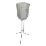 Large Champagne bucket in pressed molded glass and its support.