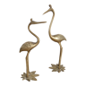 Vintage brass bird pair