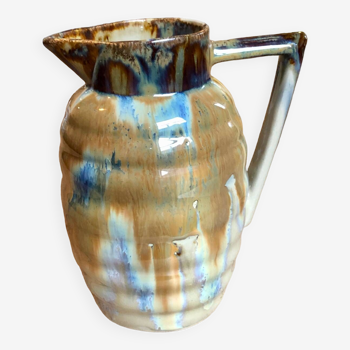 Enamelled stoneware pitcher from the 1950s