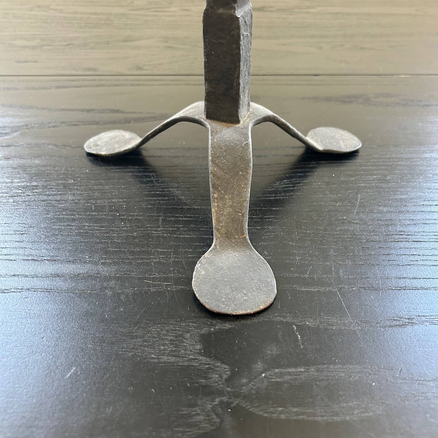 Brutalist wrought iron candlestick