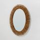 Wall mirror with rattan frame, 1950s