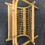 Vintage wicker paper or magazine rack