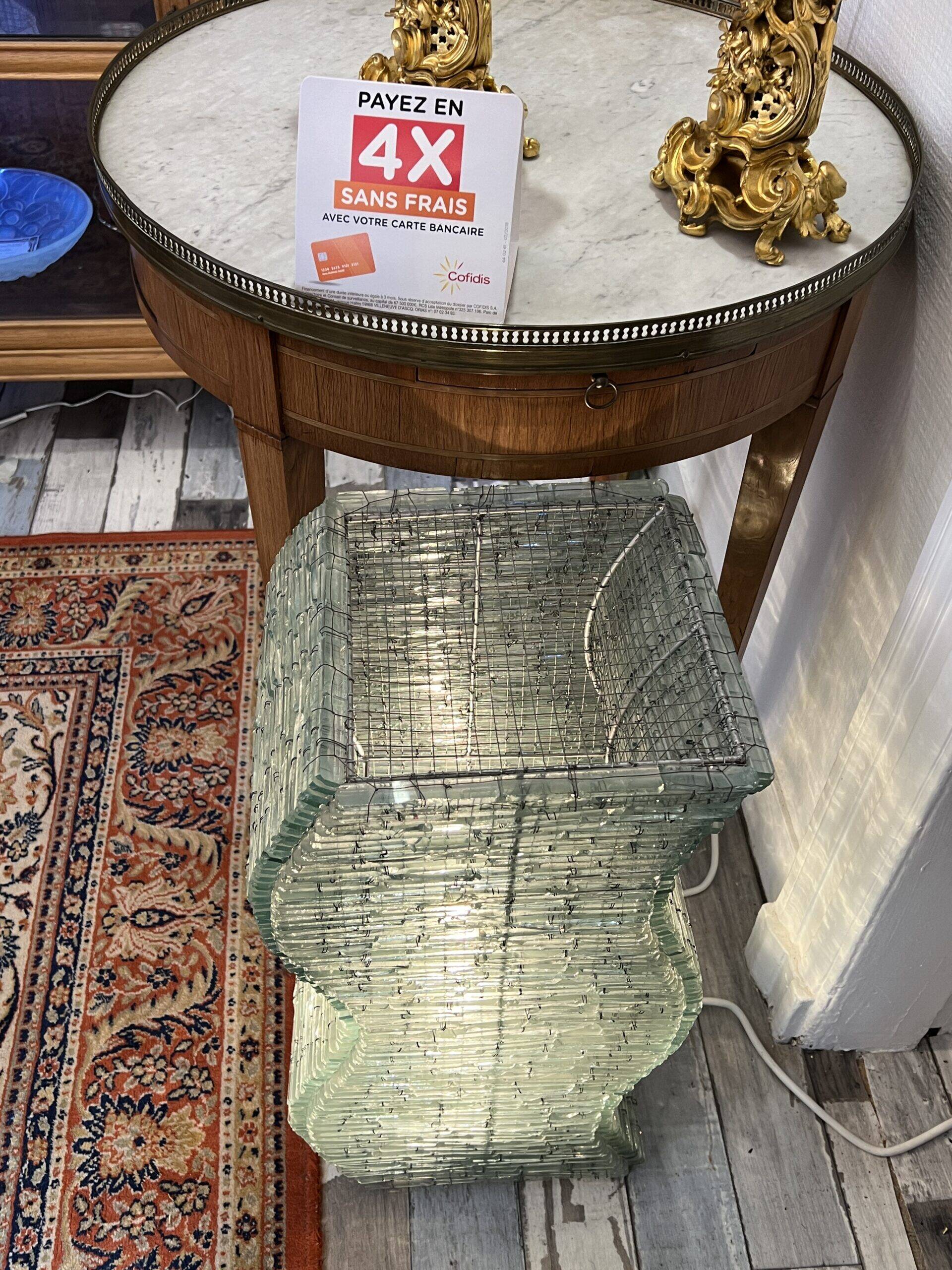 Danny lane (attributed) beautiful large glass plate lamp from the 1980s