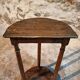 Pair of antique solid wood half-moon side tables, 19th century