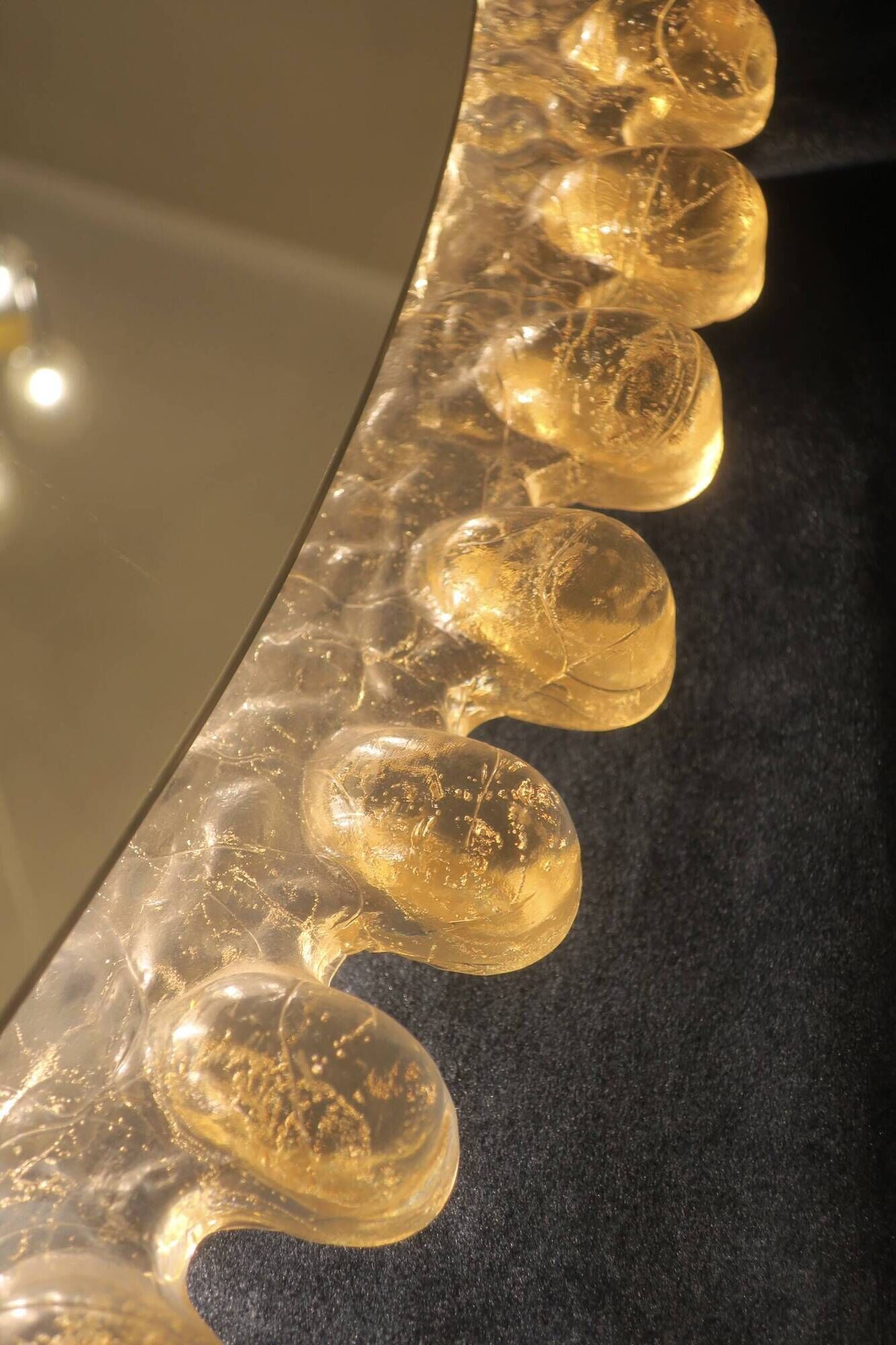 Egon Hillebrand large oval lucite illuminated wall mirror, 80 cm x 50 cm, 1960s