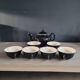 Antique black and white ceramic coffee set
