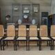 Set of 6 Vintage caned chairs in black lacquered wood, original 1970