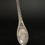 Paire de couverts en argent Gorini style Empire poinçon Minerve et monogramme riche décor