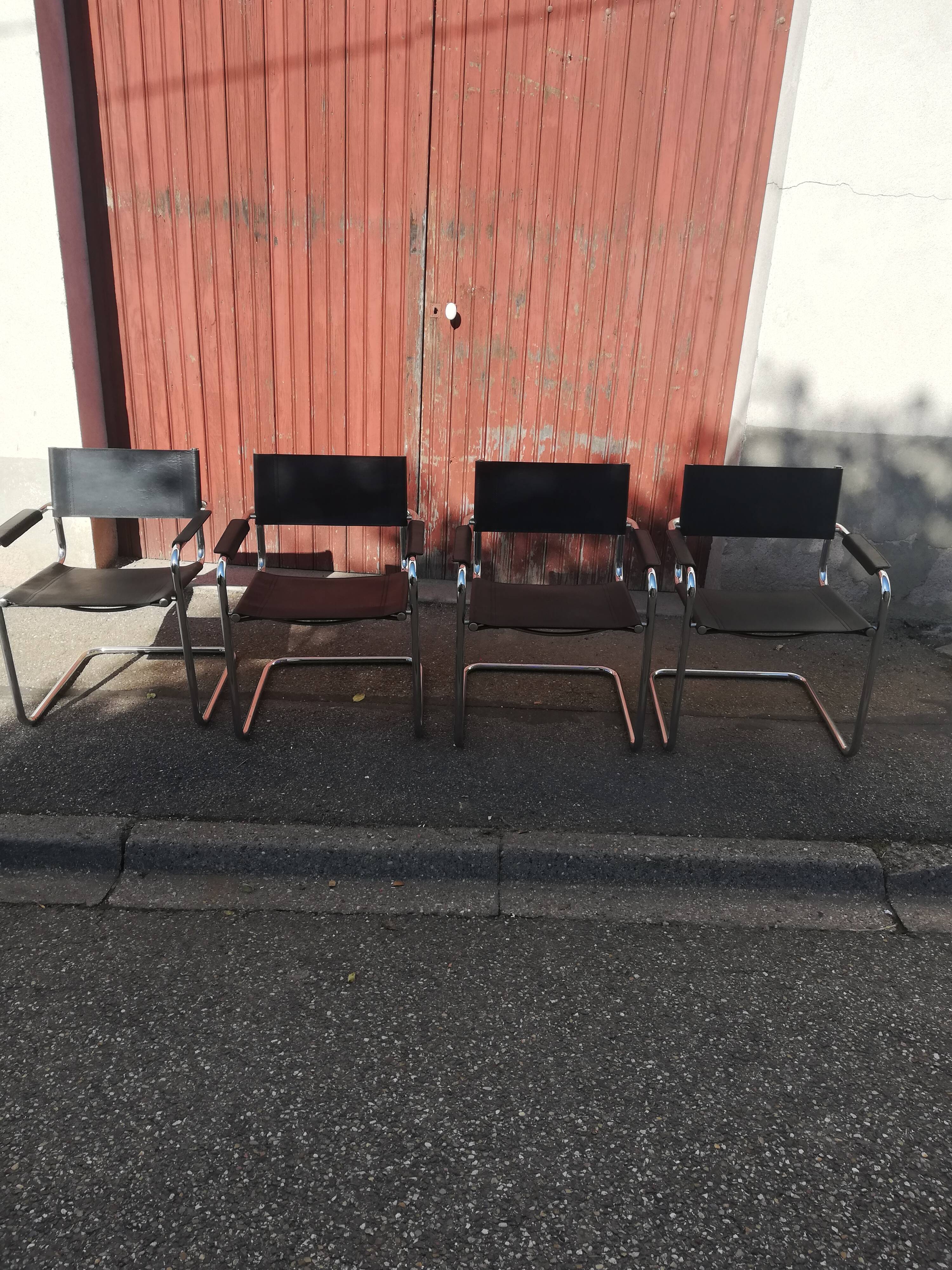 Set de 4 fauteuils vintage cantilever